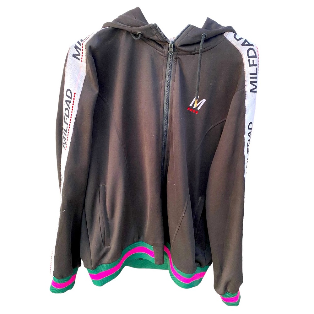 MILFDAD BLACK HOODED JACKET